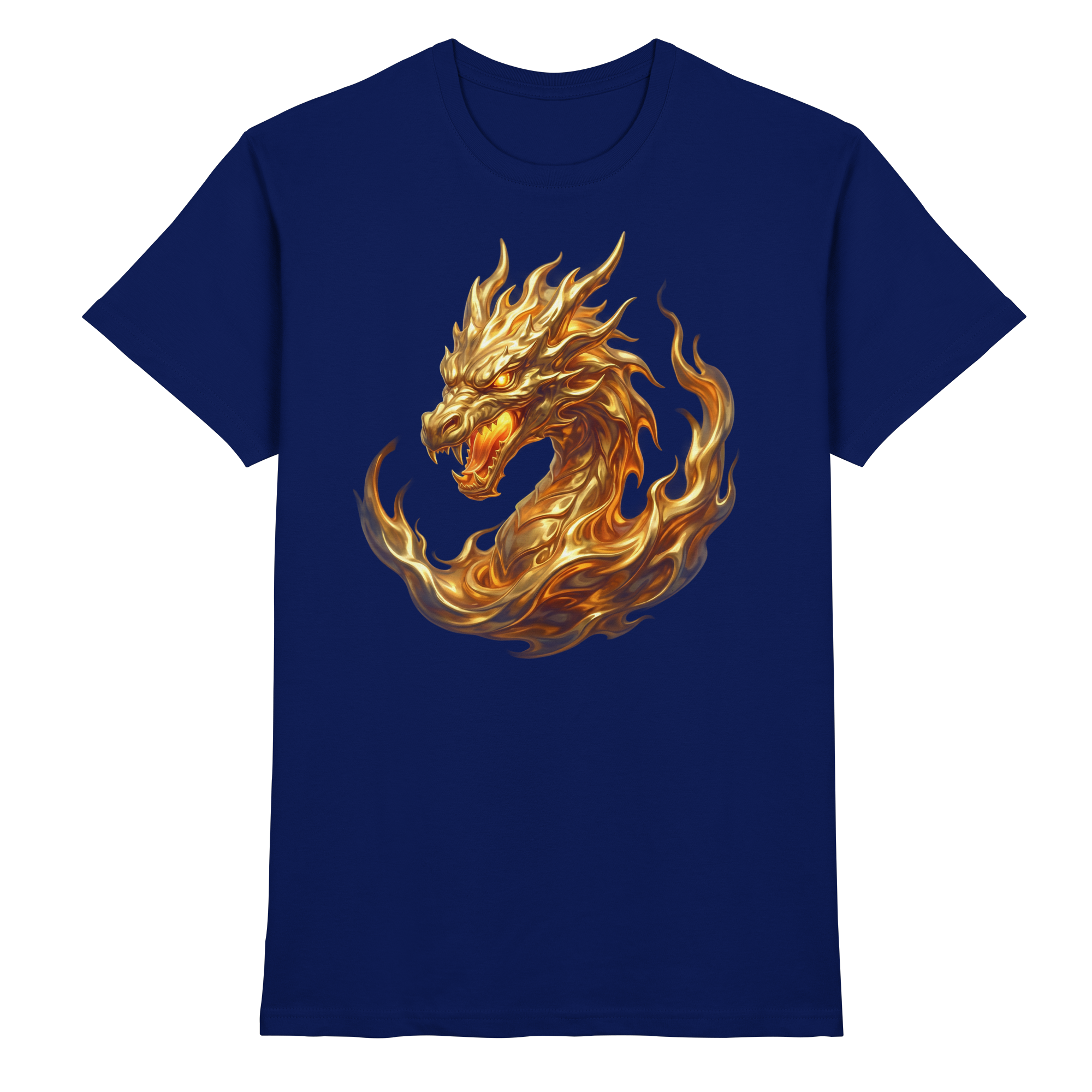 Premium Shirt „Golden Flame Dragon“ Golden Ascendance Edition | Cinematic Horizons