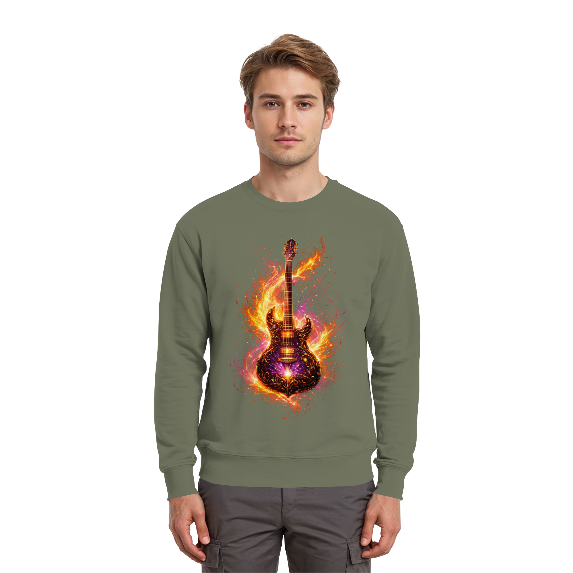 Premium Wear - Premium Sweatshirt  -  Red Electric Guitar – Luminous Series |