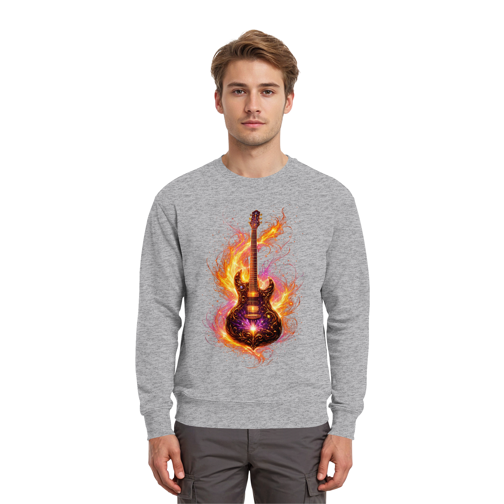 Premium Wear - Premium Sweatshirt  -  Red Electric Guitar – Luminous Series |