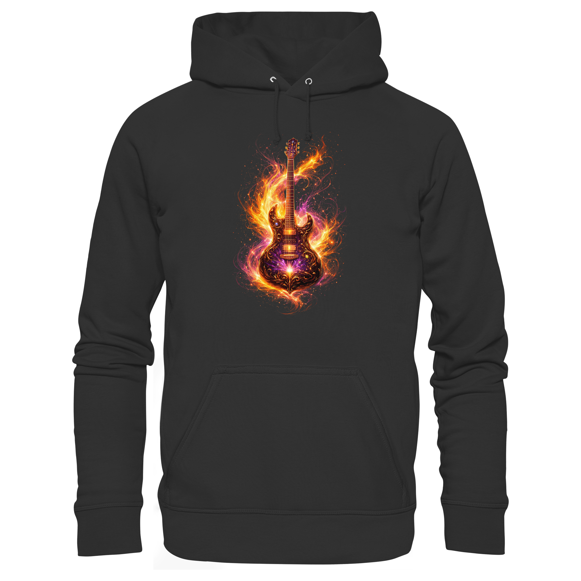 Premium Unisex HoodieRed   -  Electric Guitar – Luminous Series | Premium Wear -