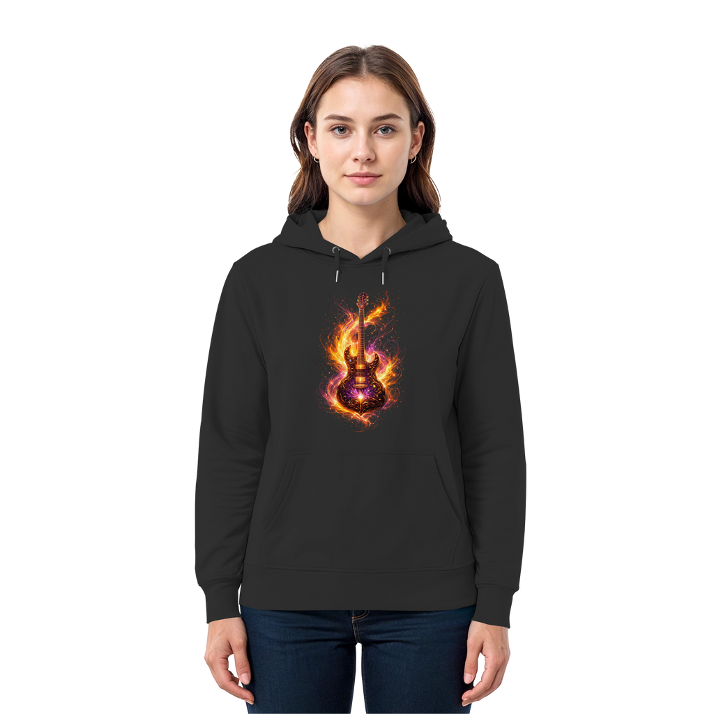 Premium Unisex HoodieRed   -  Electric Guitar – Luminous Series | Premium Wear -