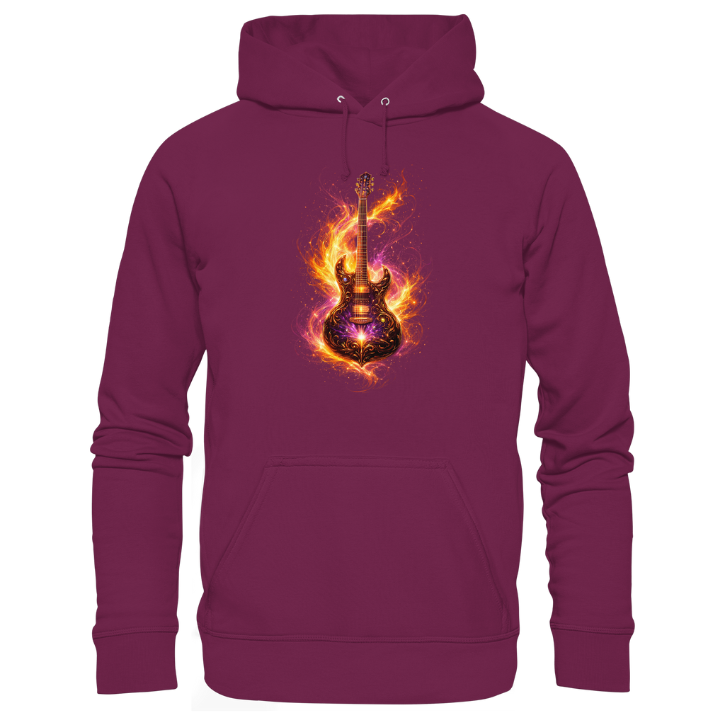 Premium Unisex HoodieRed   -  Electric Guitar – Luminous Series | Premium Wear -