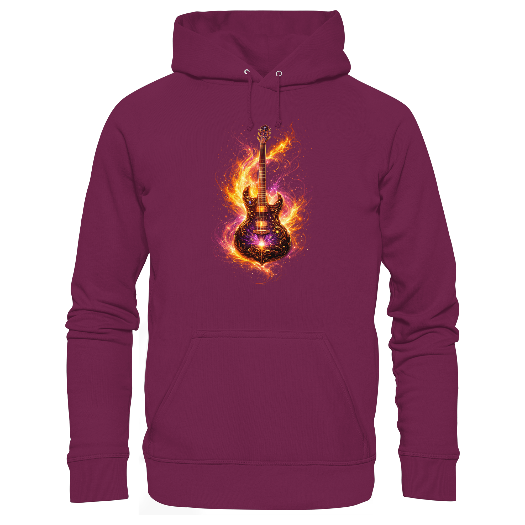 Premium Unisex HoodieRed   -  Electric Guitar – Luminous Series | Premium Wear -