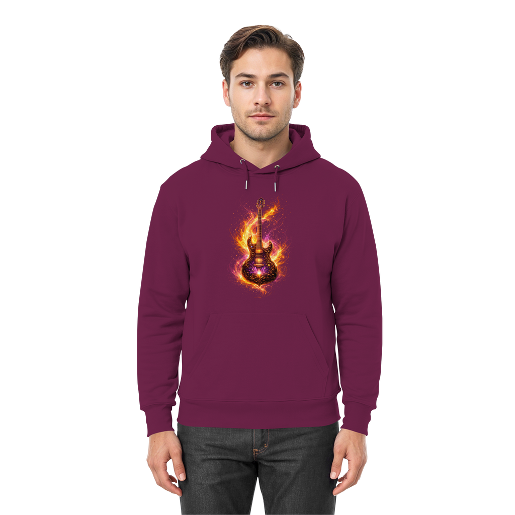 Premium Unisex HoodieRed   -  Electric Guitar – Luminous Series | Premium Wear -