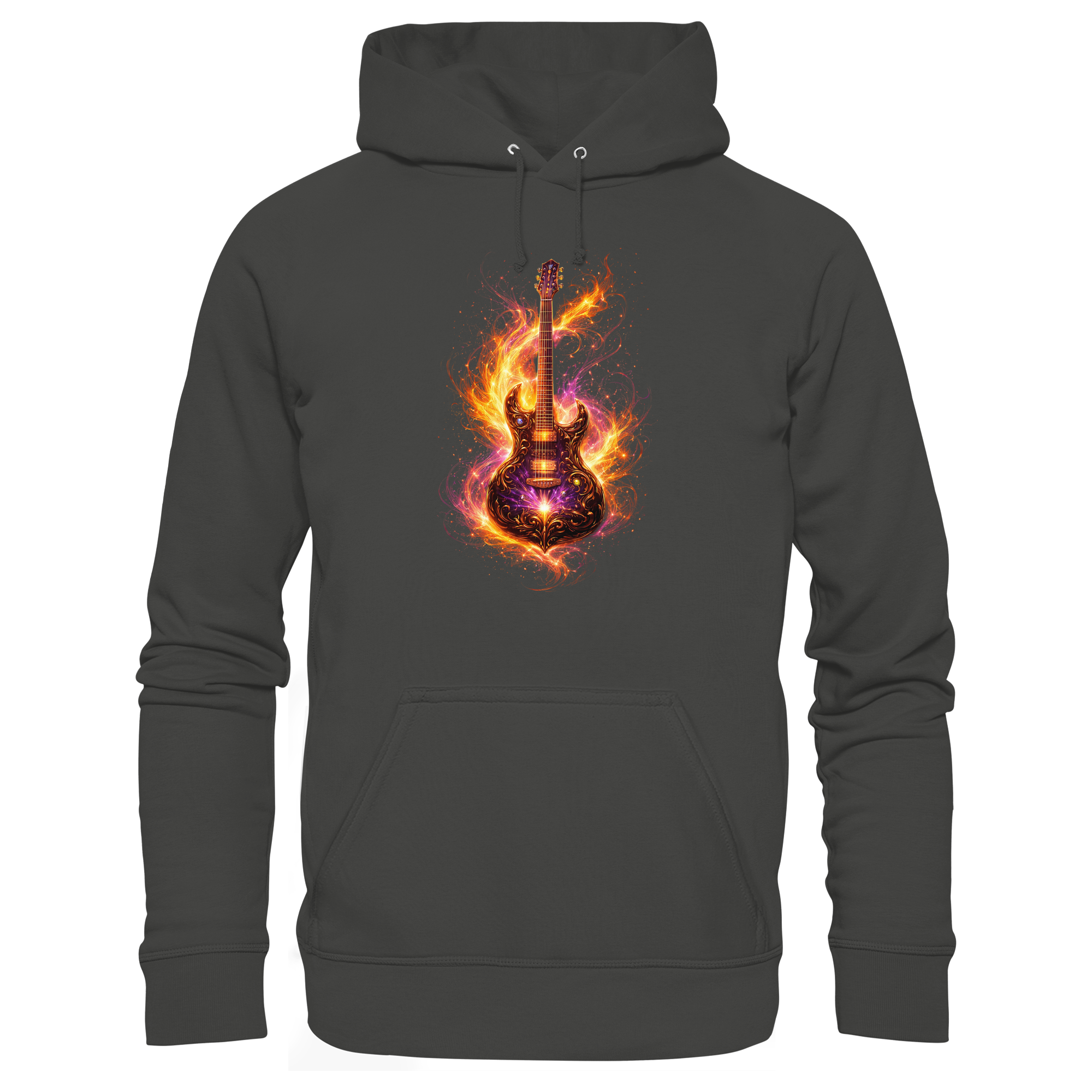 Premium Unisex HoodieRed   -  Electric Guitar – Luminous Series | Premium Wear -