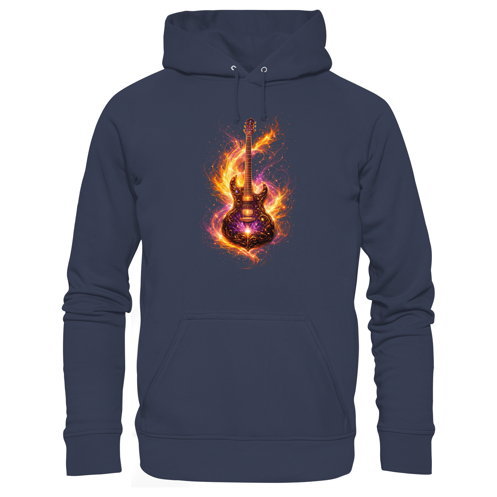 Premium Unisex HoodieRed   -  Electric Guitar – Luminous Series | Premium Wear -