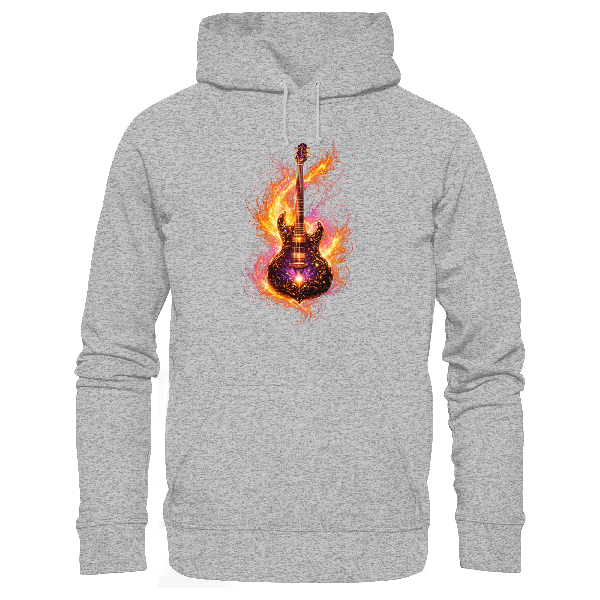Premium Unisex HoodieRed   -  Electric Guitar – Luminous Series | Premium Wear -