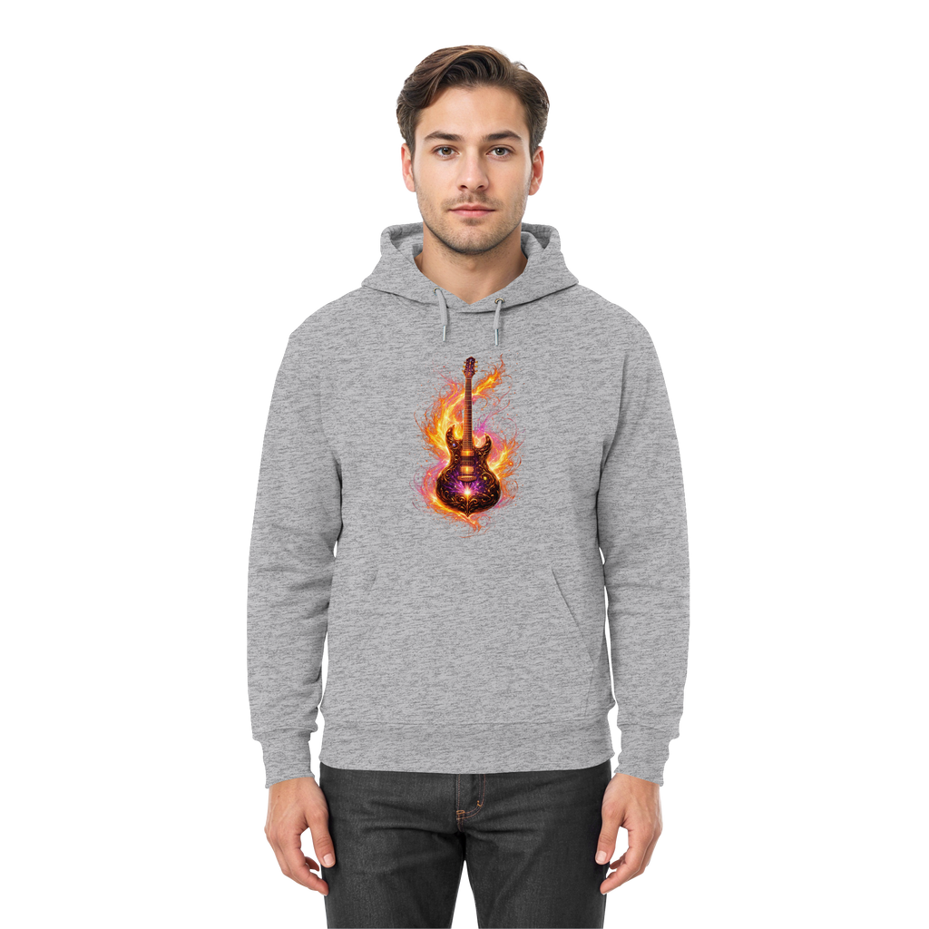 Premium Unisex HoodieRed   -  Electric Guitar – Luminous Series | Premium Wear -