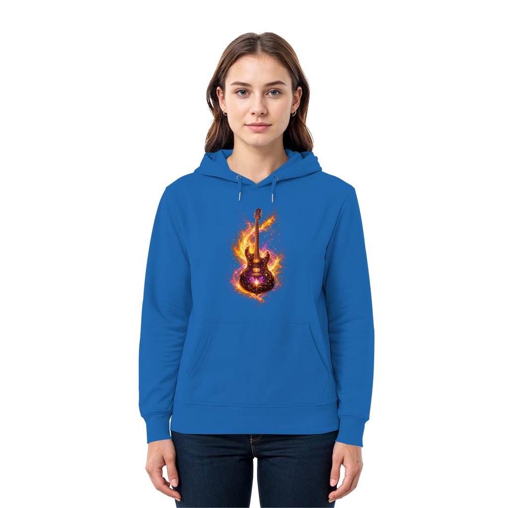 Premium Unisex HoodieRed   -  Electric Guitar – Luminous Series | Premium Wear -