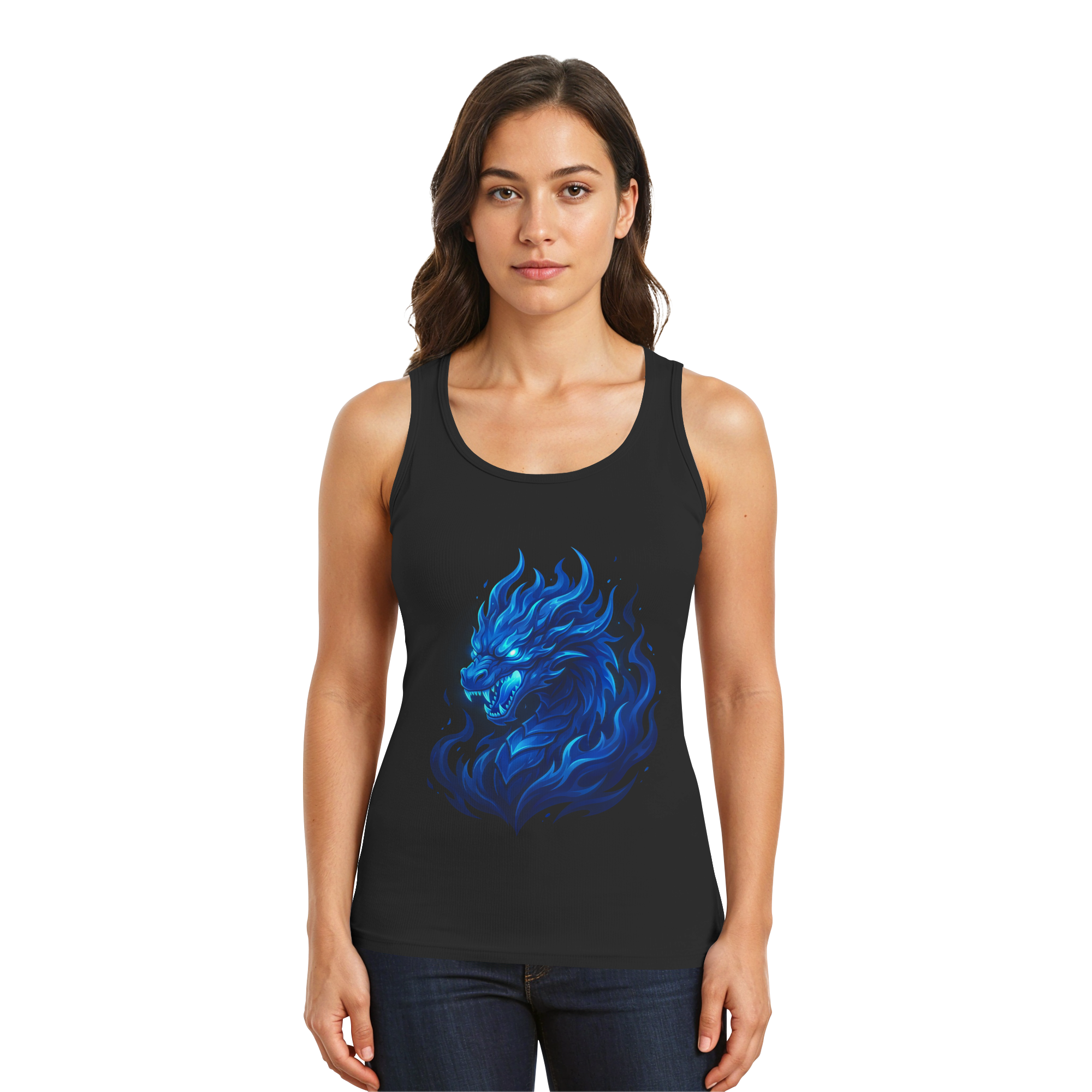 Blue Flame Dragon – Premium Tank Top
