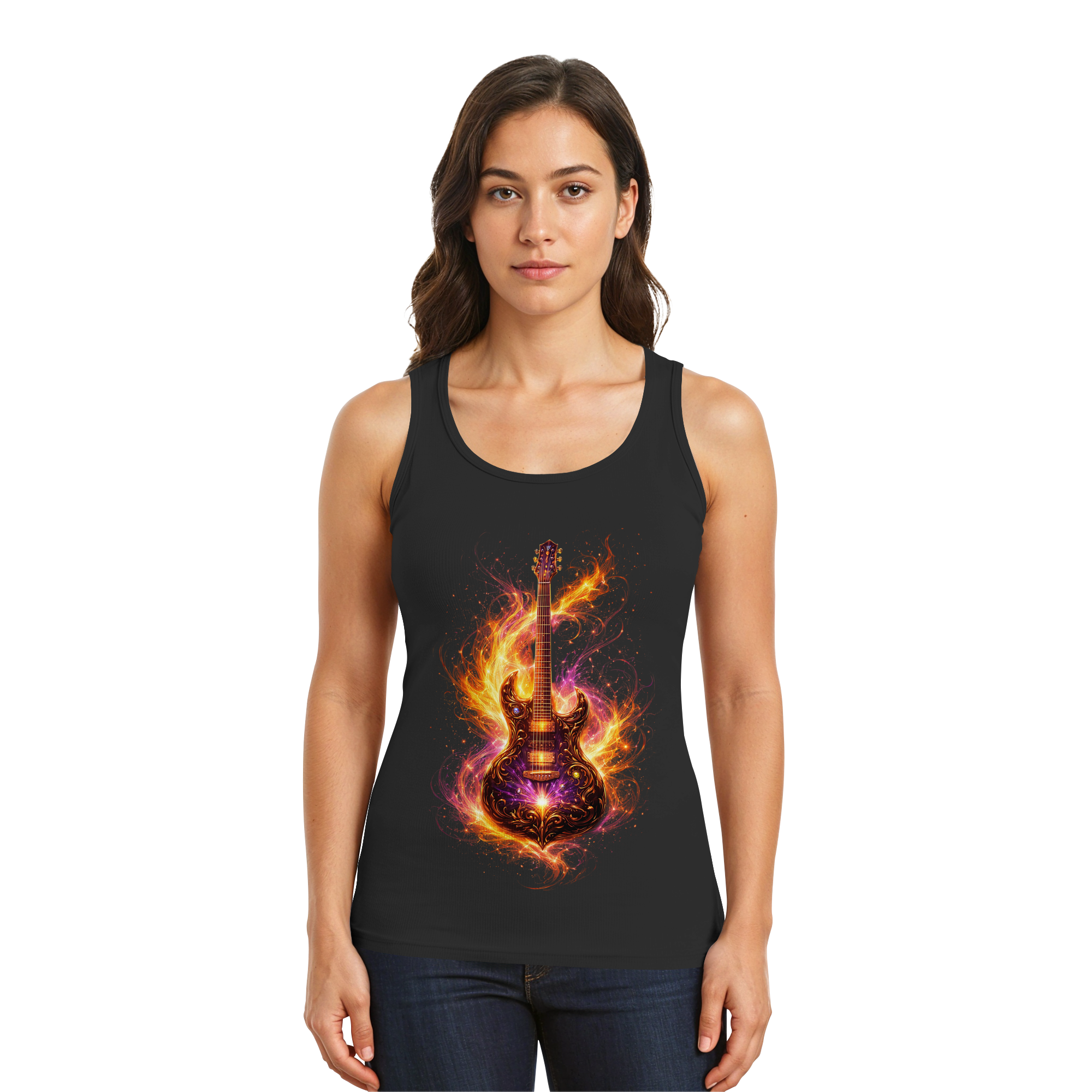 Premium Wear - Tank-Top  -  Red Electric Guitar – Luminous Series |