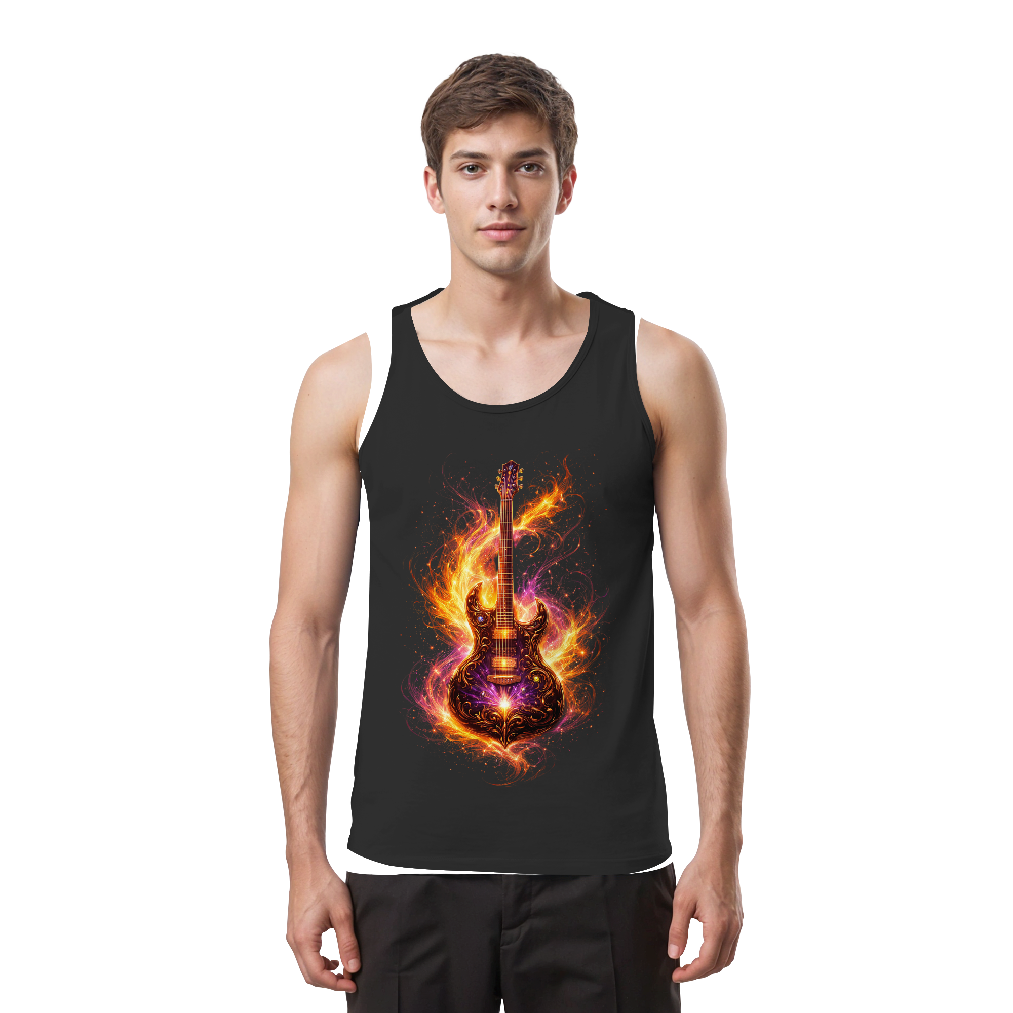 Premium Wear - Tank-Top  -  Red Electric Guitar – Luminous Series |