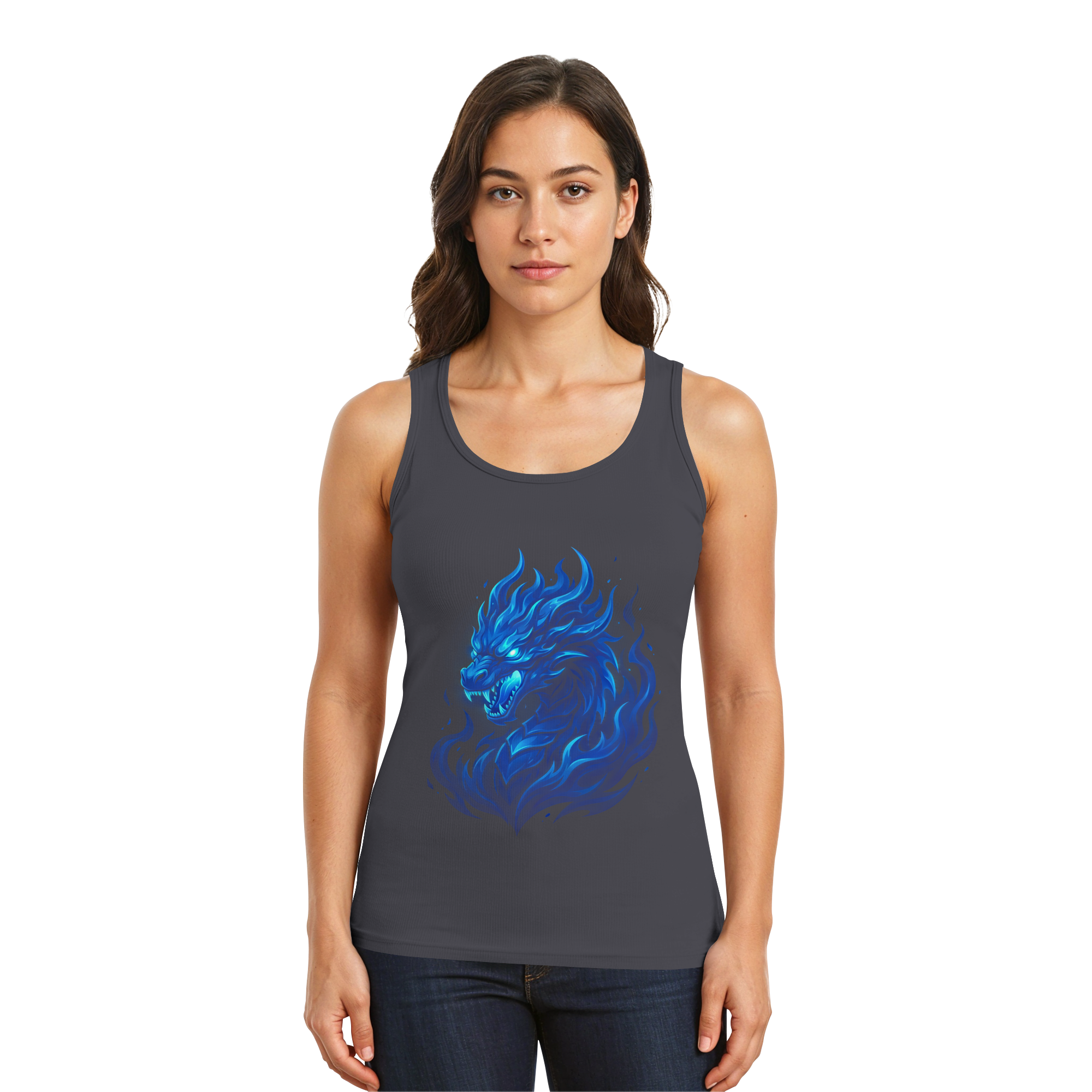 Blue Flame Dragon – Premium Tank Top