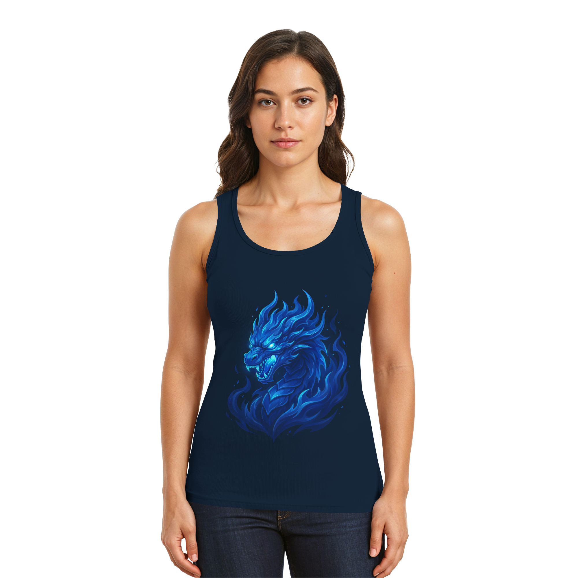 Blue Flame Dragon – Premium Tank Top