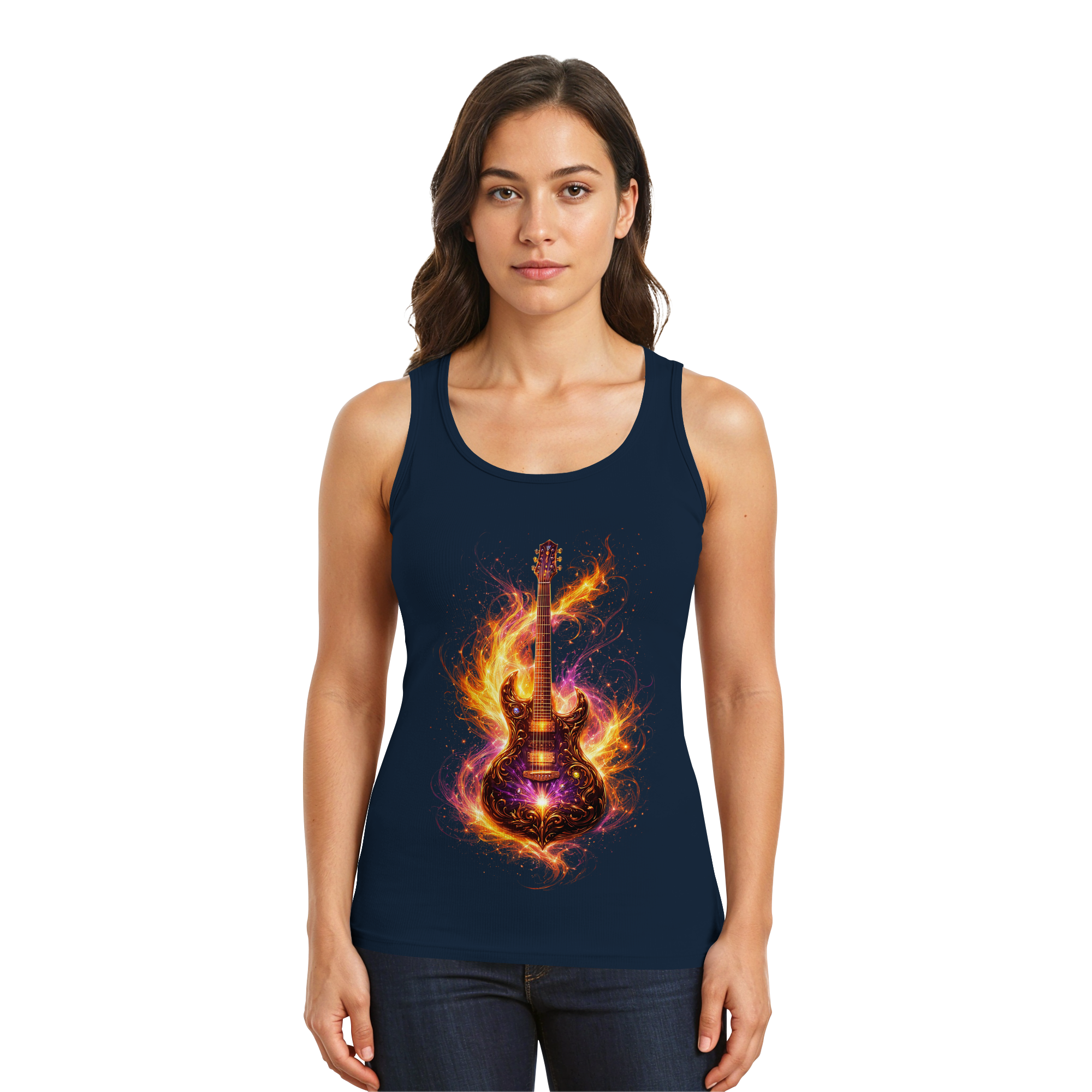 Premium Wear - Tank-Top  -  Red Electric Guitar – Luminous Series |