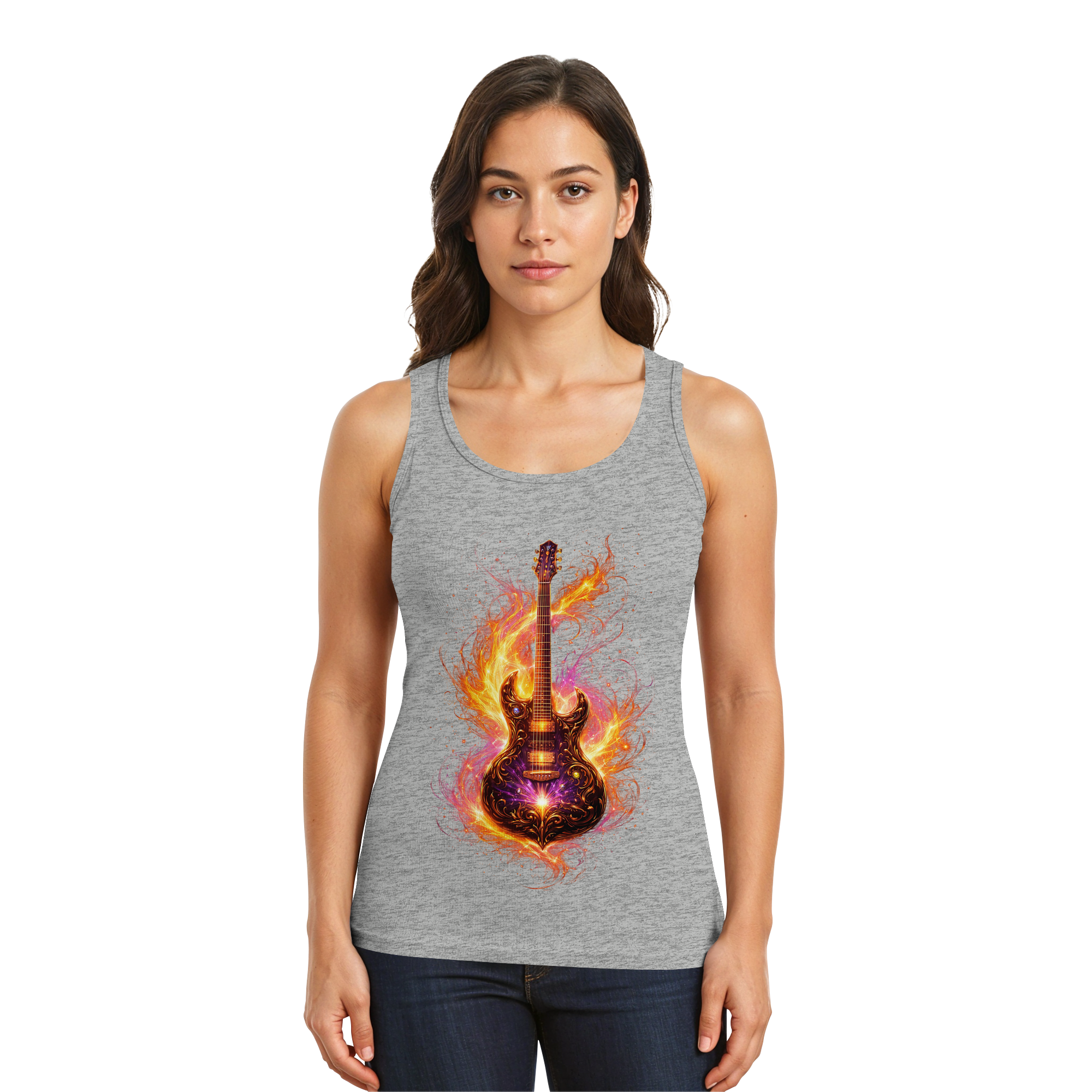 Premium Wear - Tank-Top  -  Red Electric Guitar – Luminous Series |