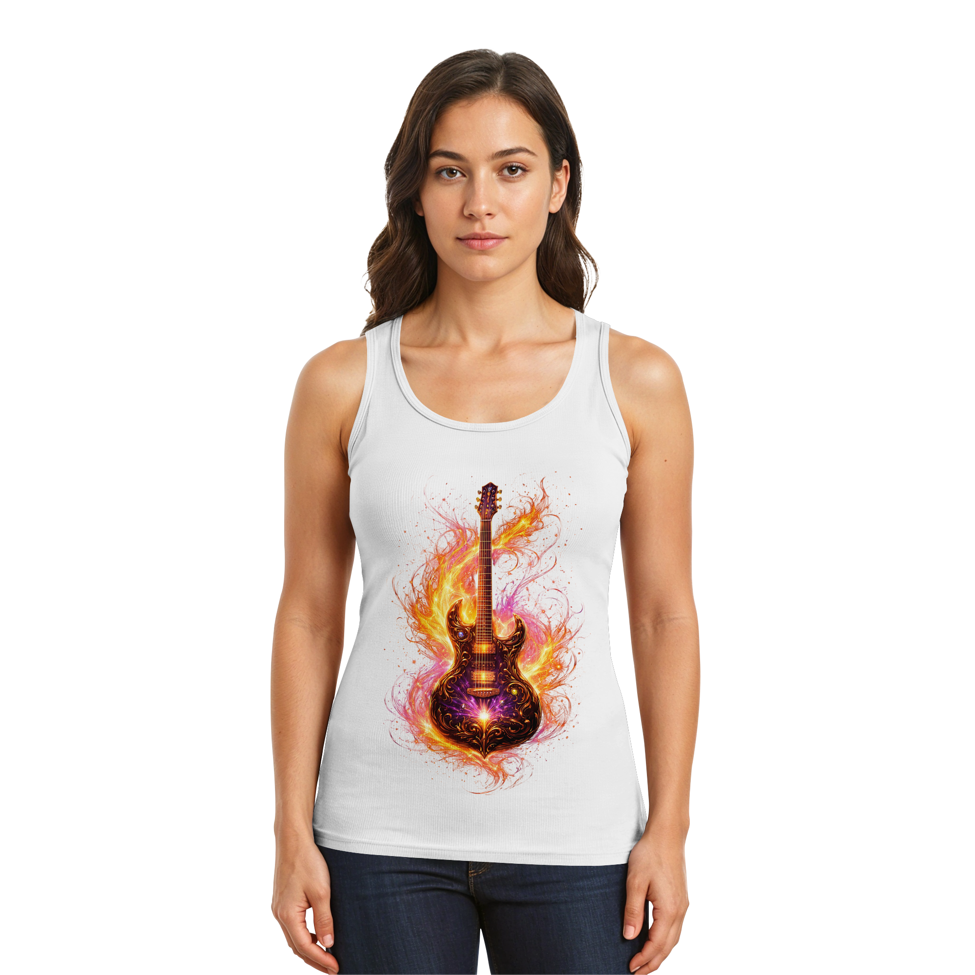 Premium Wear - Tank-Top  -  Red Electric Guitar – Luminous Series |