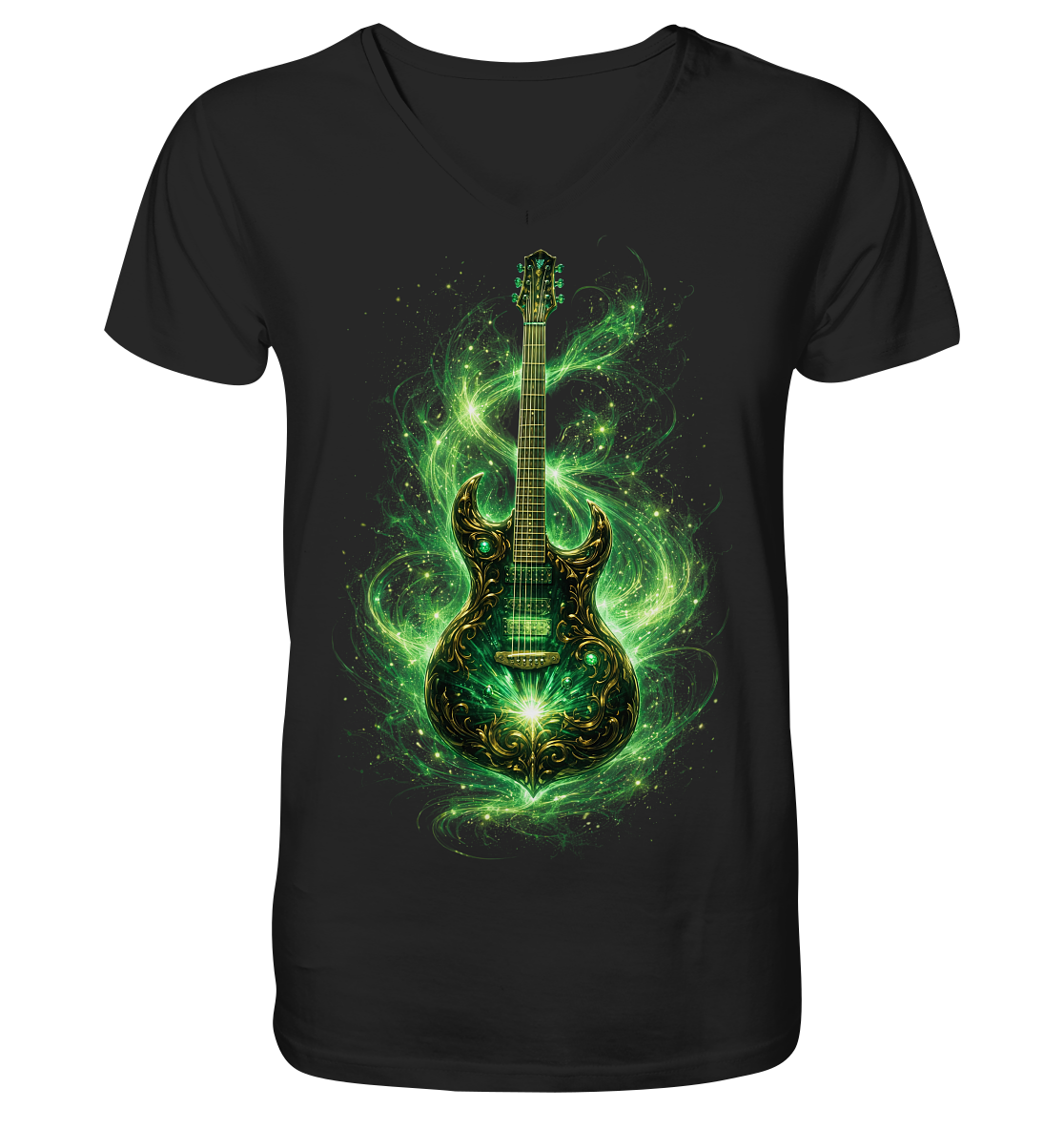 Kollektion: Green Electric Guitar – Luminous Series - V-Neck Shirt
