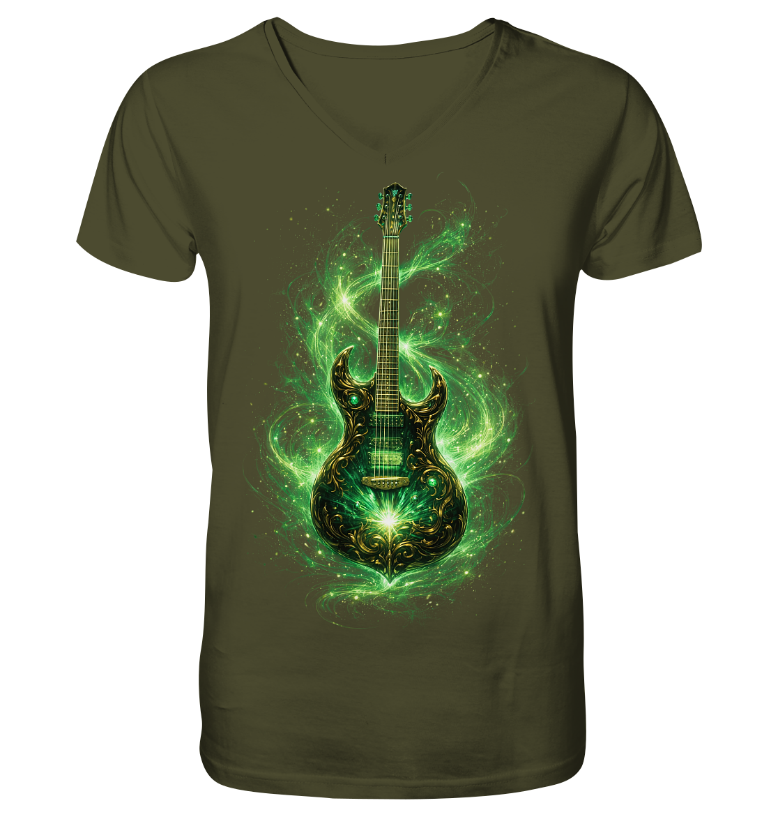 Kollektion: Green Electric Guitar – Luminous Series - V-Neck Shirt