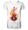 Premium Wear - V-Neck Shirt  (Unisex) -  Red Electric Guitar – Luminous Series |