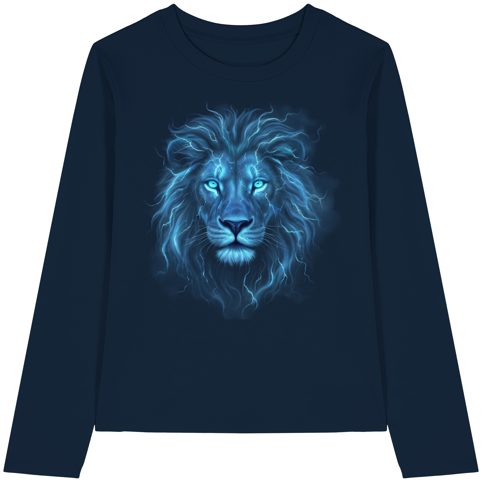 Damen Longsleeve „Blue Electric Lion“ – Premium Organic Longsleeve - Womens Organic Longsleeve T-Shirt