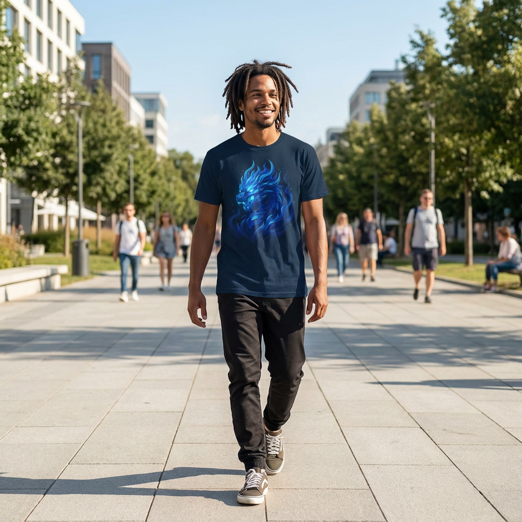 Premium Unisex T-Shirt „Flamebound Dragons“ – Fantasy Drachenmotiv – Hochwertiger Baumwollstoff – Geschenk für Drachenfans | Cinematic Horizons